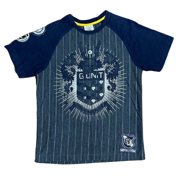 G-Unit Boy’s Graphic Blue Striped Short Sleeve T-Shirt - Picture 1 of 2